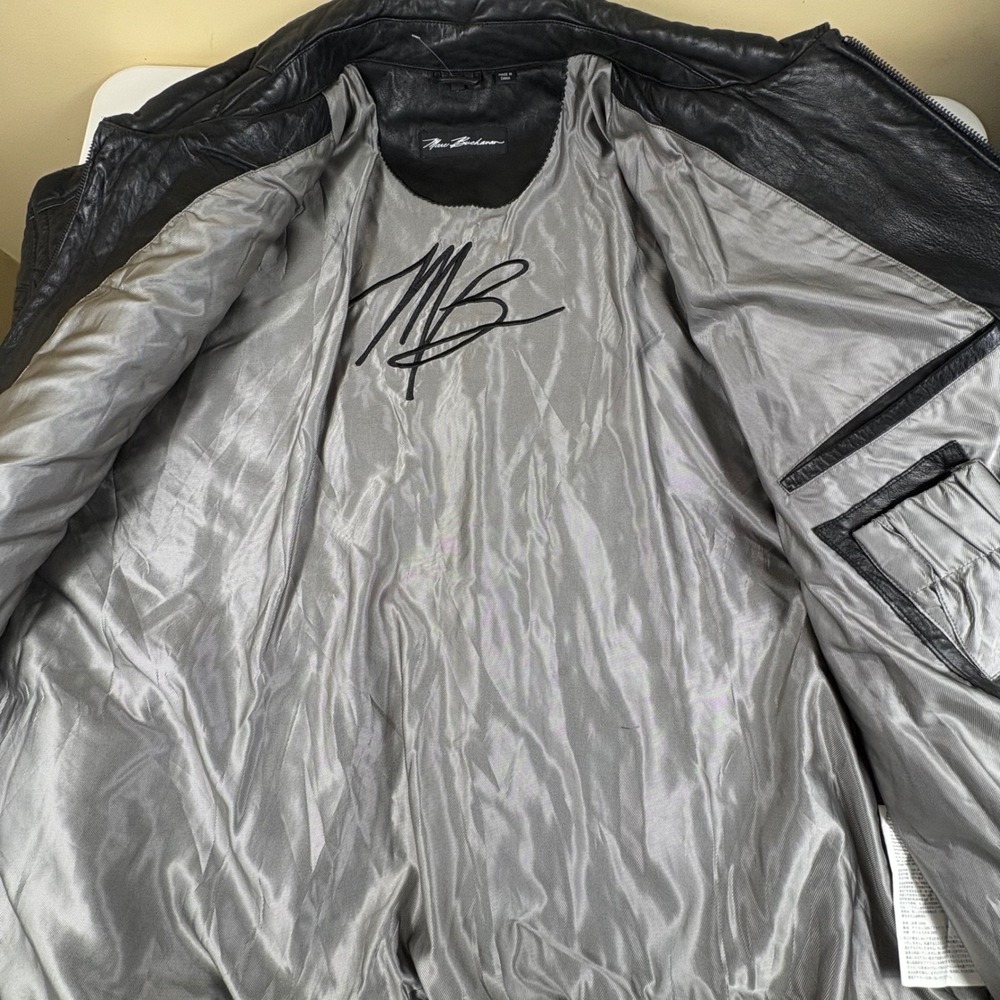Vintage Pelle Pelle Marc Buchanan Embossed Leather Bomber Jacket 56‎ Y2K - Picture 15 of 16